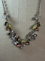 Vintage Unbranded Gold Tone Adjustable Length Rhinestone Statement Necklace
