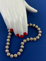 Vintage Crown Trifari Ball Bead Textured Gold Tone Chocker 14.5-16” Necklace