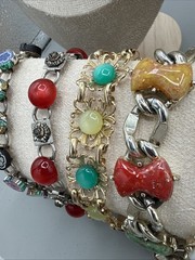 VTG 6 Lot Of Thermoset 6 Bracelets,3 Necklaces And 5 Pair Of Earrings,3 Pins