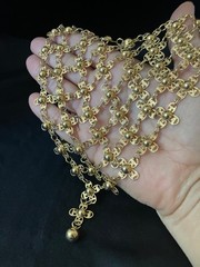 Vintage Flower Bib Necklace Ornate Adjustable Handkerchief Cascade Choker READ