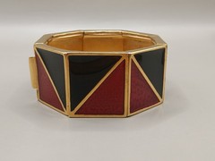as is Vintage YSL Yves Saint Laurent Enamel Cuff Bracelet 6.7″
