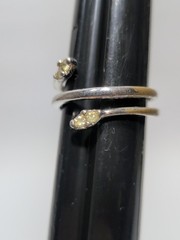 ✨VINTAGE✨ Coiled Snake Ring Adjustable Cz Stones – Woman’s Ring Fashion Jewelry