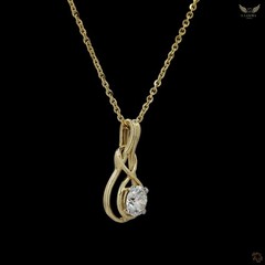 Lab Created Diamond 0.72ct Pendant Necklace Yellow Gold Plated Gift