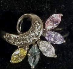 Sterling silver 925 rhinestone vintage ring women size 6 jewelry