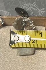 Vintage Rock Crystal Cufflinks “Hexagon” W/Original Wooden Box/unmarked/silver