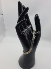 Vintage Italian 925 Silver and Gold Braided Bracelet, 8.5 Inches