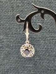 Vtg FNA Sterling Silver Round Smoky Quartz Pendant 18″ Box Necklace Earrings Set