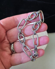 Vintage Sterling Silver 925 Oval Links Chain Bracelet 7,5″ L 12.5 g
