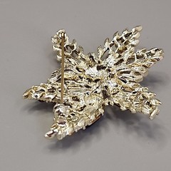 Vintage Rhinestone Butterfly Brooch Clip On Earring Set Pink Purple Gold Tone