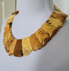 A one-of-a-kind amber necklace made in Estonia in the Amber House