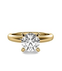 2Ct Round Cut Lab Grown Solitaire Diamond 14k Yellow Gold Finish Engagement Ring