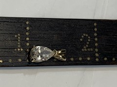 14kt Yellow Gold Pendant Tear Drop Clear Stone Unknown Hallmarked On Back