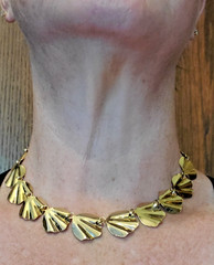 Vintage Park Lane Gold Tone Shell Link Statement Necklace Signed