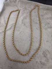 Vintage Monet Necklace Gold Tone Rope Chain LONG Flapper Opera 56”