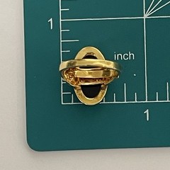 Vintage Danecraft Gold Tone Onyx Ring Size 5.25 adjustable