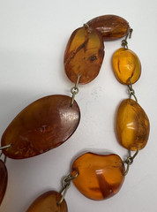 Vintage Amber Necklace Large Natural Amber Beads Baltic Style Statement 41.4g