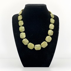 Vintage Artisan Jasper Necklace Choker Modern Boho Earthy Modern Butter Green