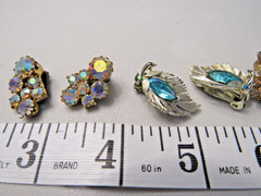 LOT OF 33 VINTAGE EARRINGS CLIP SCREWBACK ENAMEL RHINESTONE EISENBERG SARAH COV