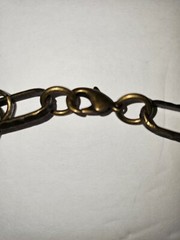 Cool vintage acrylic and metal beaded necklace bronze never worn, new”old stock”