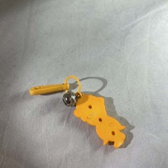 Vtg 80’s Plastic orange boy Clip On Charm with Bell For Charms Necklace