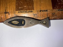 Vintage 1950’s Taxaco Mexico Modernist Sterling Silver & Copper Fish Brooch