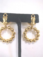 Vintage GIVENCHY Large Crystal Gold Tone Beaded Drop Earrings