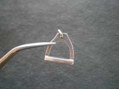 Stirrup Iron Horse Riding Vintage Sterling Silver Bracelet Charm Pendant 1.5g