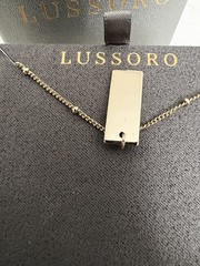 New Lussoro 18 KT Gold Plated Necklace w/ Initial “M” Pendant & Decorative Chain