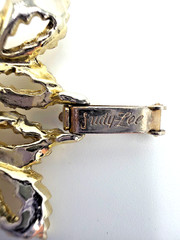 JUDY LEE Bracelet Earrings Set Gold Leaves w/Faux Pearl Clusters AB Accents