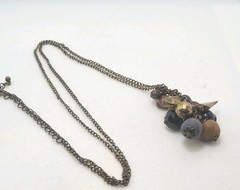 Vintage Bronze Chain Necklace Pedant 30in.