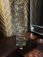 GRAZIANO Sparkling Ice Rhinestone Chain Link Wide Bracelet