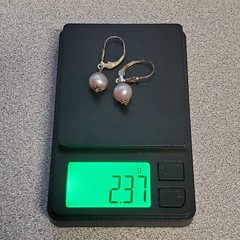 VTG 925 Pink Pearl Dangle Earrings 1.25in Drop Sterling Silver 2.3g Blush Estate