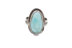 Vintage Sterling Silver 925 Larimar Ring Size 8.25