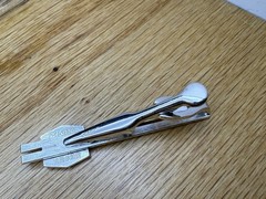 Vintage JAL Japan Airlines Tie Clasp Clip Bar Marked Silver