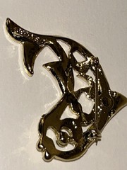 Dolphin Goldtone Gerry’s Rhinestone Brooch Pin Costume Jewelry Excellent