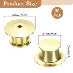 30Pcs Metal Locking Pin Backs, Pin Keepers Locking Clasp, Gold