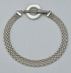 VINTAGE TIFFANY & CO. NY STERLING SILVER SOMERSET MESH ROUND TOGGLE BRACELET 8″