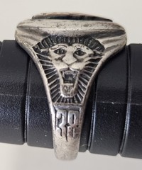 1938 10K SOLID GOLD & STERLING SILVER SCHOOL CLASS RING SIZE 7.5