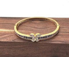 Vintage Camrose & Kross Jacqueline Kennedy Hinged Bangle Crystal Bracelet Med-Lg