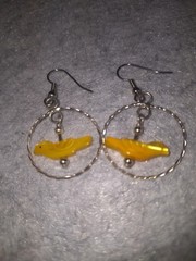 Vintage Bird Earings 3.5 Inches Yellow Sterling Silver