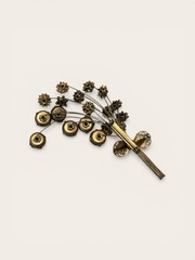 Vintage Gold Vermeil Sterling Silver Amethyst Color Floral Spray Bouquet Brooch