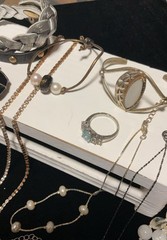 Vintage To Modern Mixed Estate Costume Jewelry Lot Silver Tone Rhinestones More