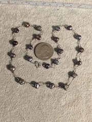 3 Beautiful Sterling And Rainbow Pearl Cultured Necklaces! 16 To 20 In Long! 925