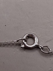 Vtg 12k White Gold Filled Crystal Pendant Chain Link Necklace 17.7″