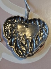 Vintage 925 Sterling Silver Flaming Heart Pendant Necklace 24″ Bold, 6 Grams
