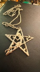Vintage Style Art Nouveau Fairy or Goddess Pentagram Pendant Necklace