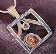 Vintage 925 Silver And Gold Necklace And Earrings Set