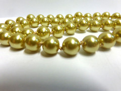 vintage pearl necklace gold color hd knotted sz 16 in lg 8.5 mm sz pearls wgt33g