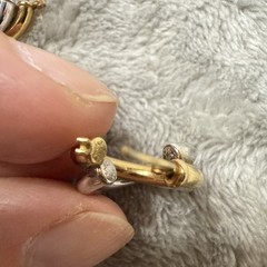 14K Yellow & White Gold Double Twisted Hoop Pierced Earrings Carla Scrap 2 g