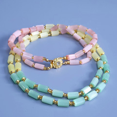 Necklace 23” Vintage Glass Czech Beads Women`s Jewelry Art Deco Style